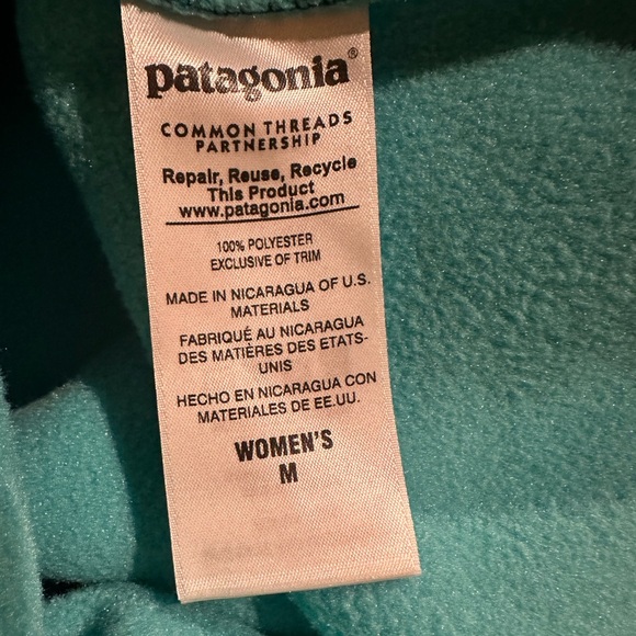 Patagonia Teal and Blue Fleece sweater size M - Picture 9 of 9